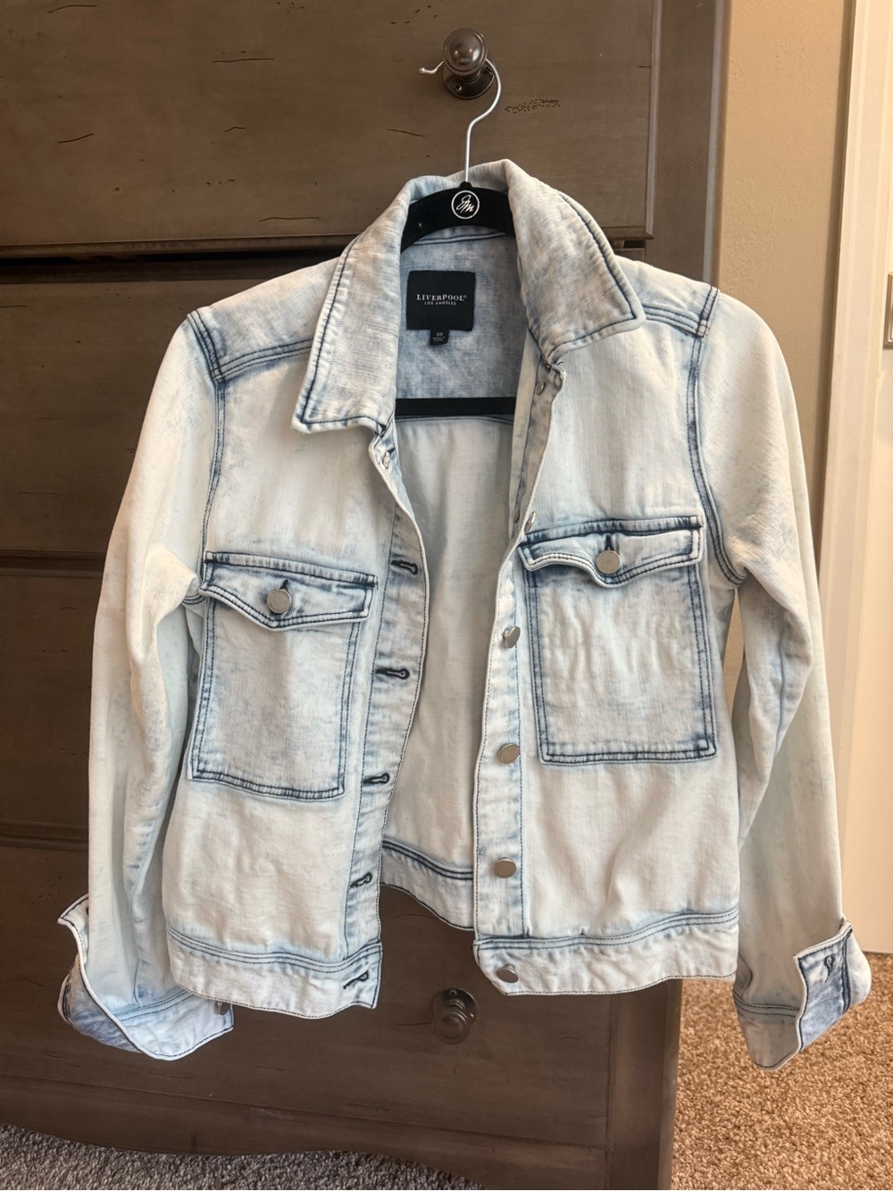 Liverpool Light Wash Denim Jean Jacket - Faded Pale Blue